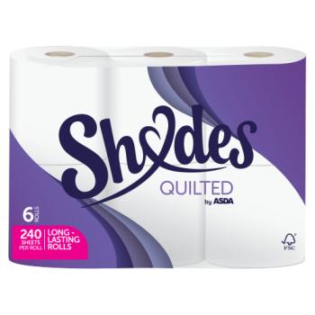 Shades by ASDA 6 Quilted Rolls