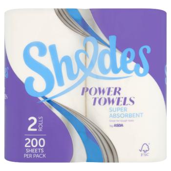 Shades by ASDA 2 Super Absorbent Power Towels Rolls