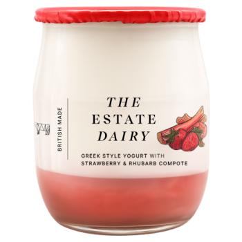 The Estate Dairy Greek Style Yogurt with Strawberry & Rhubarb Compote 125g