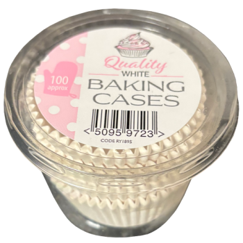 Quality White Baking Cases 100pk 