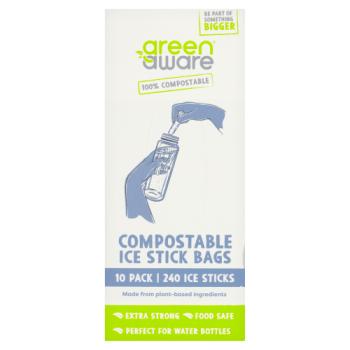 GreenAware Compostable Ice Stick Bags 240 Ice Sticks 10 Pack