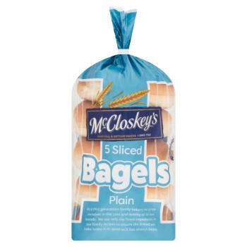 McCloskeys 5 Sliced Bagels Plain 5 x 90g (450g)