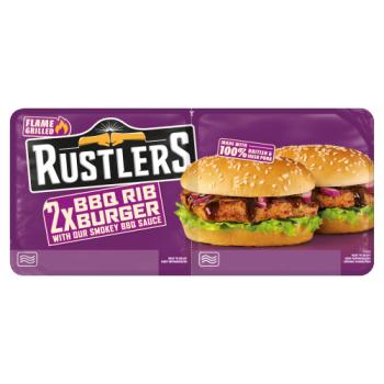 Rustlers 2 BBQ Rib Burger with Our Smokey BBQ Sauce 244g