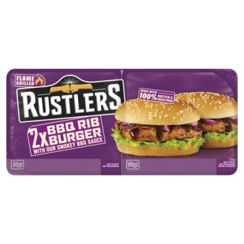 Rustlers 2 BBQ Rib Burger with Our Smokey BBQ Sauce 244g
