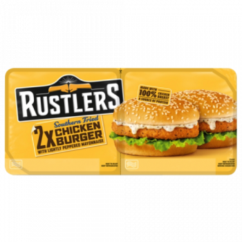 Rustlers 2 Southern Fried Chicken Burger With Lightly Peppered Mayonnaise 290g
