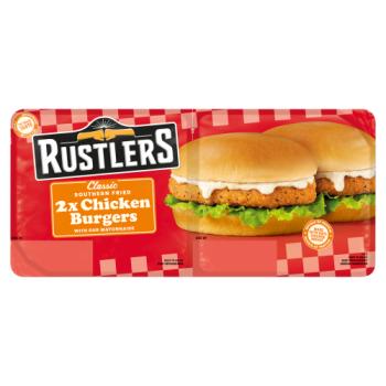 Rustlers Classic Southern Fried Chicken Burgers with Our Mayonnaise 254g