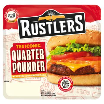 Rustlers The Iconic Quarter Pounder with Cheese & Our Signature Sauce 190g