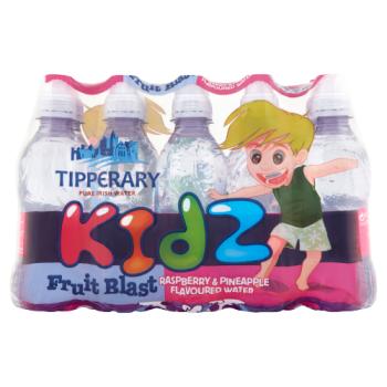 Tipperary Kidz Pure Irish Water Fruit Blast Raspberry & Pineapple Flavoured Water 10 x 250ml