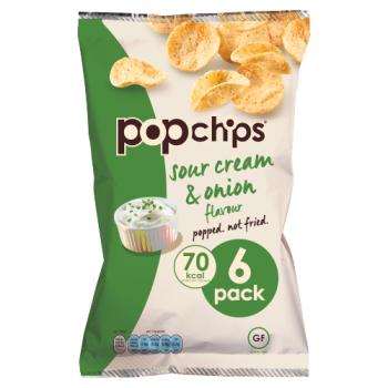 Popchips Sour Cream & Onion Flavour 6 x 17g