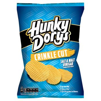 Hunky Dorys Crinkle Cut Salt & Malt Vinegar Flavour Potato Crisps 130g
