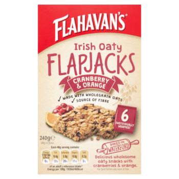 Flahavan's Irish Oaty Flapjacks Cranberry & Orange 6 x 40g (240g)