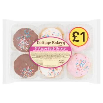 Cottage Bakery 6 Assorted Buns 150g PM