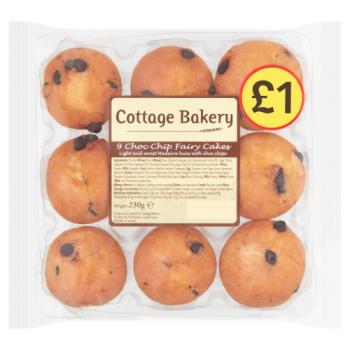 Cottage Bakery 9 Choc Chip Fairy Cakes 230g