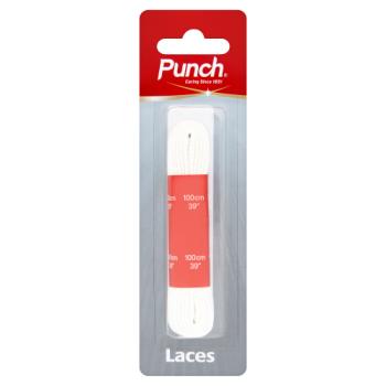 Punch Med Flat Sport Laces White 100cm