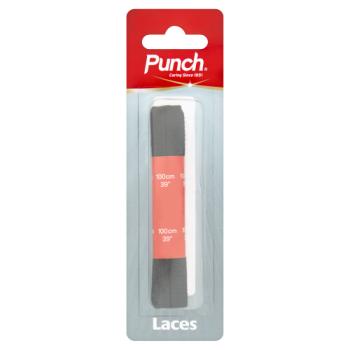 Punch Med Flat Black Boot Laces 100cm