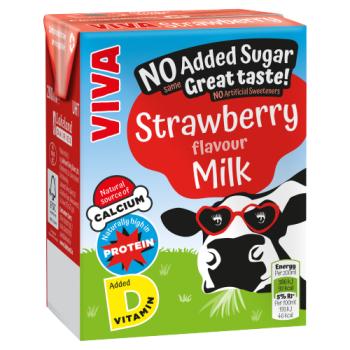VIVA Strawberry Flavour Milk Drink No Added Sugar 200ml