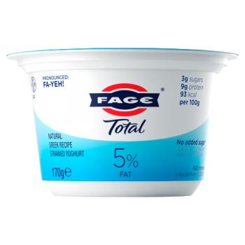 Fage Total 5% Fat Natural Greek Recipe Strained Yoghurt 170g