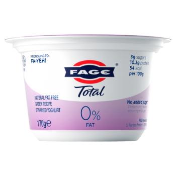 Fage Total Natural Fat Free Greek Recipe Strained Yoghurt 170g
