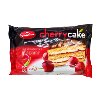 Vincinni Cherry Cake Filled with Cherry Jame & Cherry Flavoured Cream 250g 
