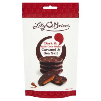 Lily O'Brien's Dark & Milk Choc Blend Caramel & Sea Salt 110g