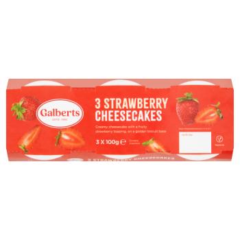 Galberts Strawberry Cheesecakes 3 x 100g