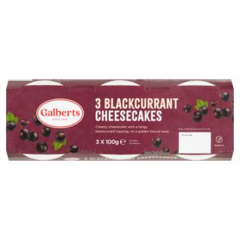 Galberts Blackcurrant Cheesecakes 3 x 100g