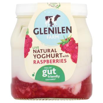 Glenilen Farm Live Natural Yoghurt with Raspberries 140g