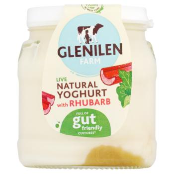 Glenilen Farm Live Natural Yoghurt with Rhubarb 140g