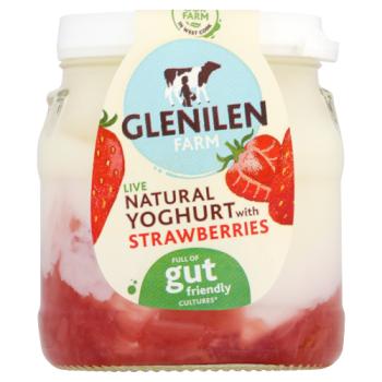 Glenilen Farm Live Natural Yoghurt with Strawberries 140g