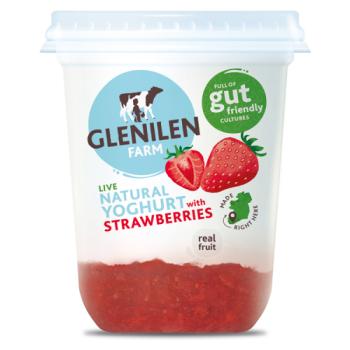 Glenilen Farm Live Natural Yoghurt with Strawberries 500g