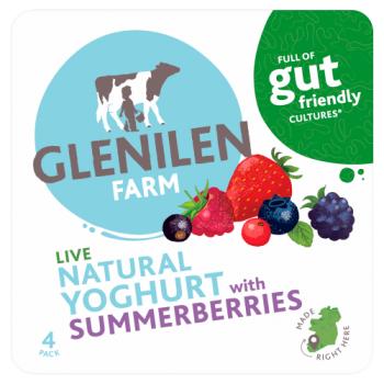 Glenilen Farm Live Natural Yoghurt with Summerberries 4 x 125g