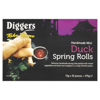 Diggers Take Home Handmade Mini Duck Spring Rolls 25 x 15g (375g)