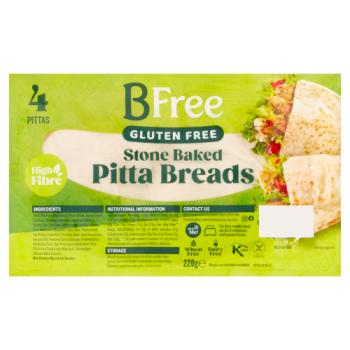BFree 4 Stone Baked Pitta Breads 220g