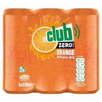 Club Zero Sugar Orange Can 6 x 330ml