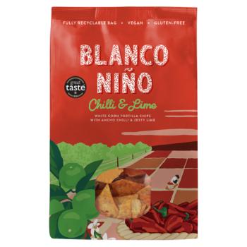Blanco Niño White Corn Tortilla Chips with Ancho Chilli & Zesty Lime 170g