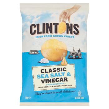 Clintons Classic Sea Salt & Vinegar Flavoured Crisps 50g