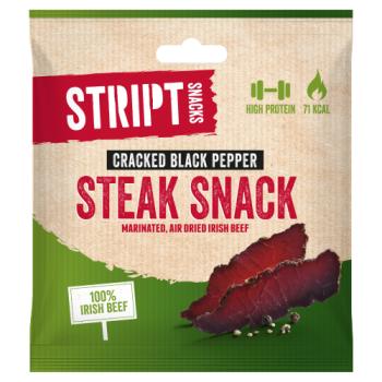 Stript Snacks Marinated & Air-Dried Steak Snack Cracked Black Pepper 25g