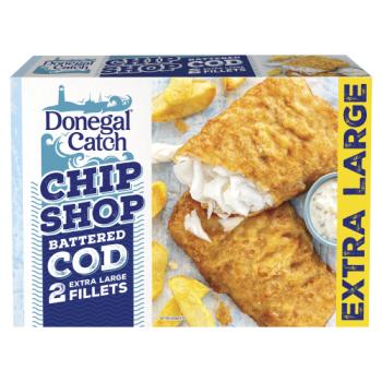 Donegal Catch 2 Chip Shop Battered Cod Extra Large Fillets 300g