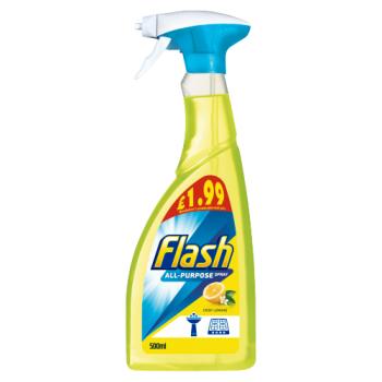 Flash Multi Purpose Spray Lemon For Hard Surfaces 500ml