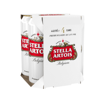 Stella Artois Belgium Premium Lager Beer 4 x 440ml PM £5.99 