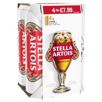 Stella Artois Premium Lager Beer 4 x 568ml