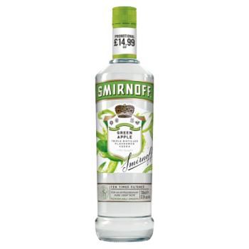 Smirnoff Green Apple Flavoured Vodka 70cl Pmp £14.99