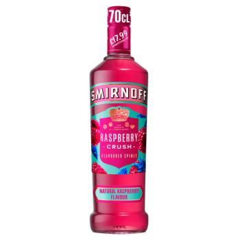 Smirnoff Raspberry Crush Vodka Based Flavoured Spirit Drink 35% vol 70cl PMP £17.99