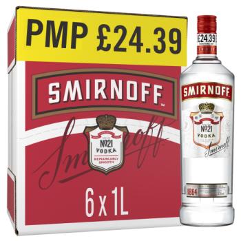 Smirnoff No. 21 Vodka 37.5% vol 1L PMP £24.39