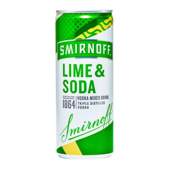Smirnoff No.21 Lime & Soda 5% vol Ready to Drink Premix 250ml Can