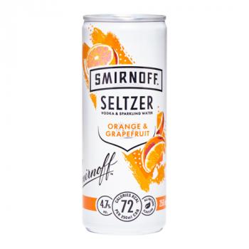 Smirnoff Seltzer Orange & Grapefruit Ready to Drink Premix Can 250ml