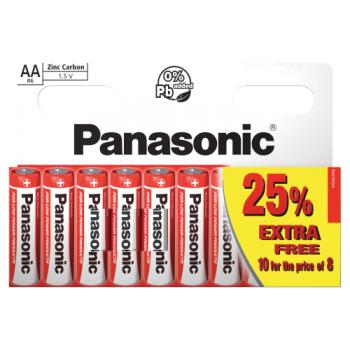 Panasonic AA 1.5V Zinc Carbon Batteries x 10pk
