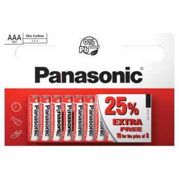 Panasonic AAA 1.5V Zinc Carbon Batteries x 10pk