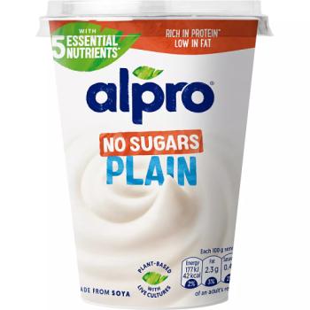 Alpro Plain No Sugars Dairy Free Soya Yoghurt Alternative 500g