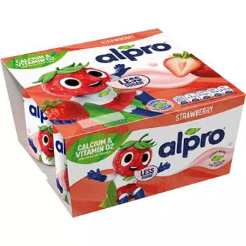 Alpro Kids Strawberry Soya Dairy Free Yoghurt Alternatives 4x115g